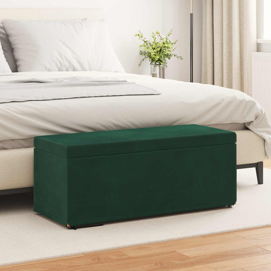 Kruk Donkergroen 101 x 41 x 40 cm Velvet en Gefabriceerd Hout
