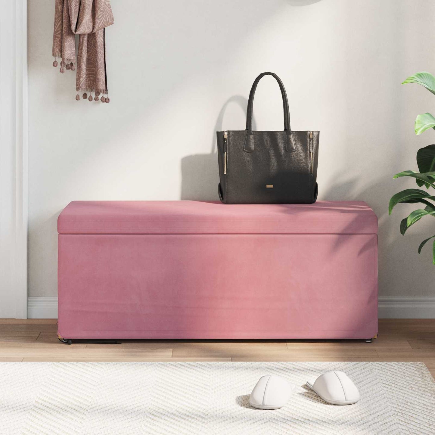Kruk Roze 101 x 41 x 40 cm Velvet en Gefabriceerd Hout