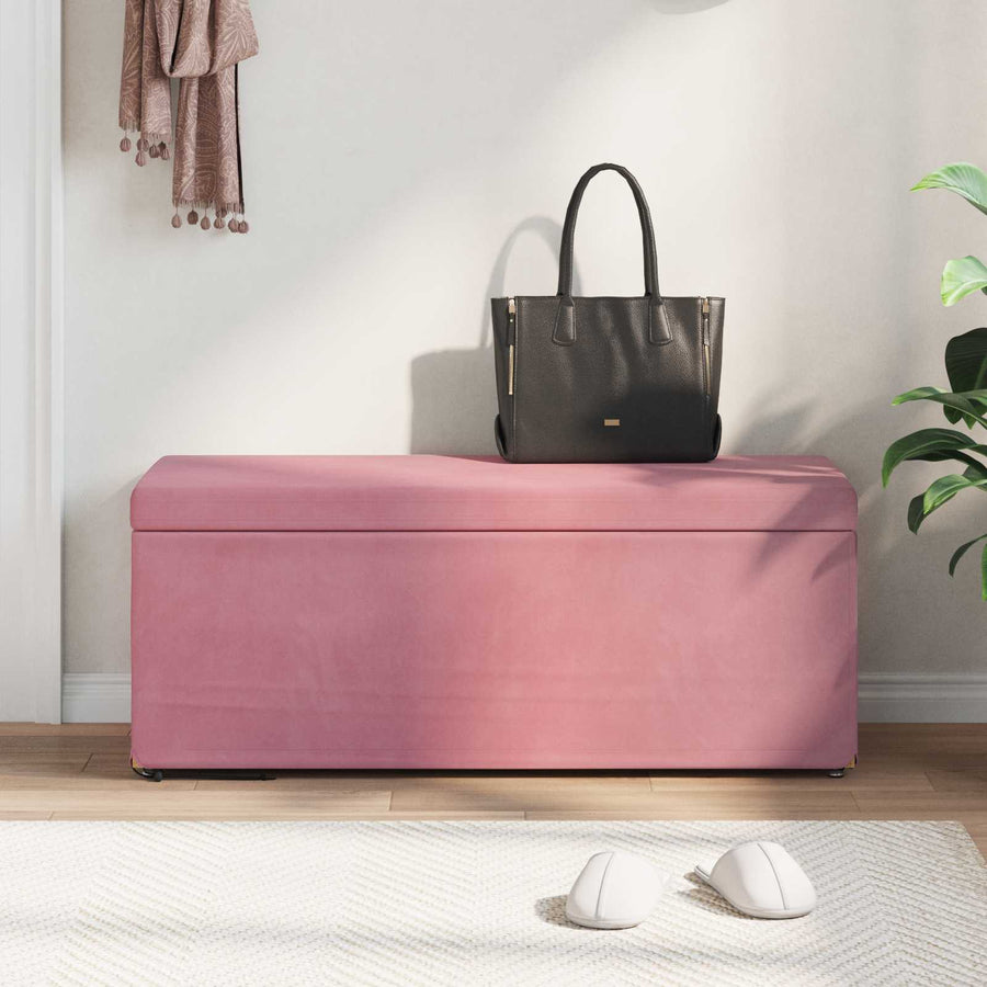 Kruk Roze 101 x 41 x 40 cm Velvet en Gefabriceerd Hout
