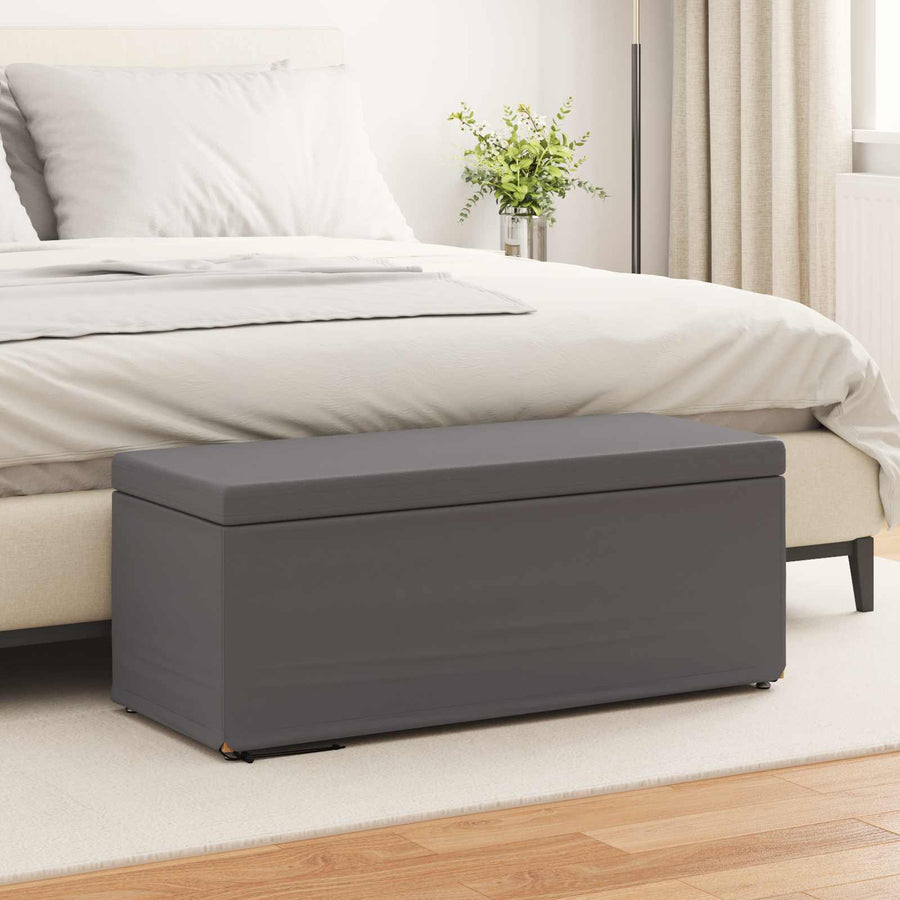 Kruk Grijs 101 x 41 x 40 cm Nepleer en Gefabriceerd Hout