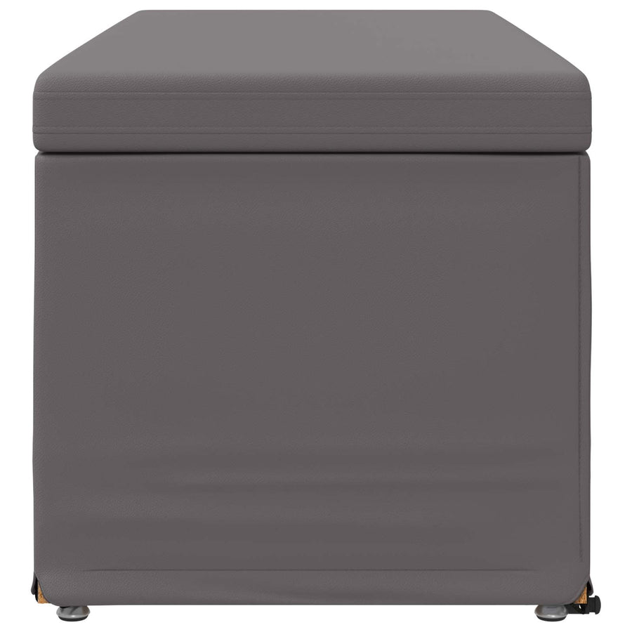 Kruk Grijs 101 x 41 x 40 cm Nepleer en Gefabriceerd Hout