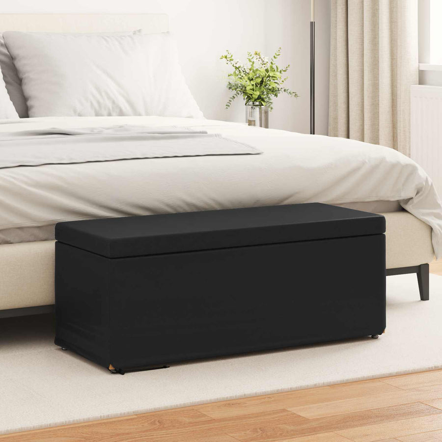 Kruk Zwart 101 x 41 x 40 cm Nepleer en Gefabriceerd Hout
