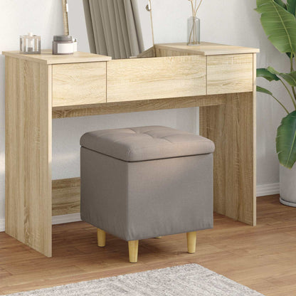 Opslagottoman met kussen Taupe 40 x 40 x 45 cm Stof