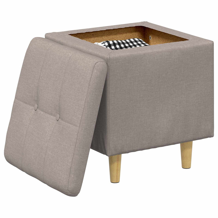Opslagottoman met kussen Taupe 40 x 40 x 45 cm Stof