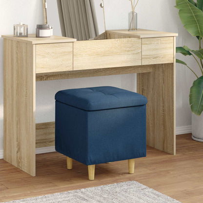 Opslagottoman met kussen Blauw 40 x 40 x 45 cm Stof