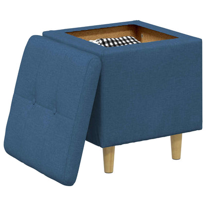Opslagottoman met kussen Blauw 40 x 40 x 45 cm Stof