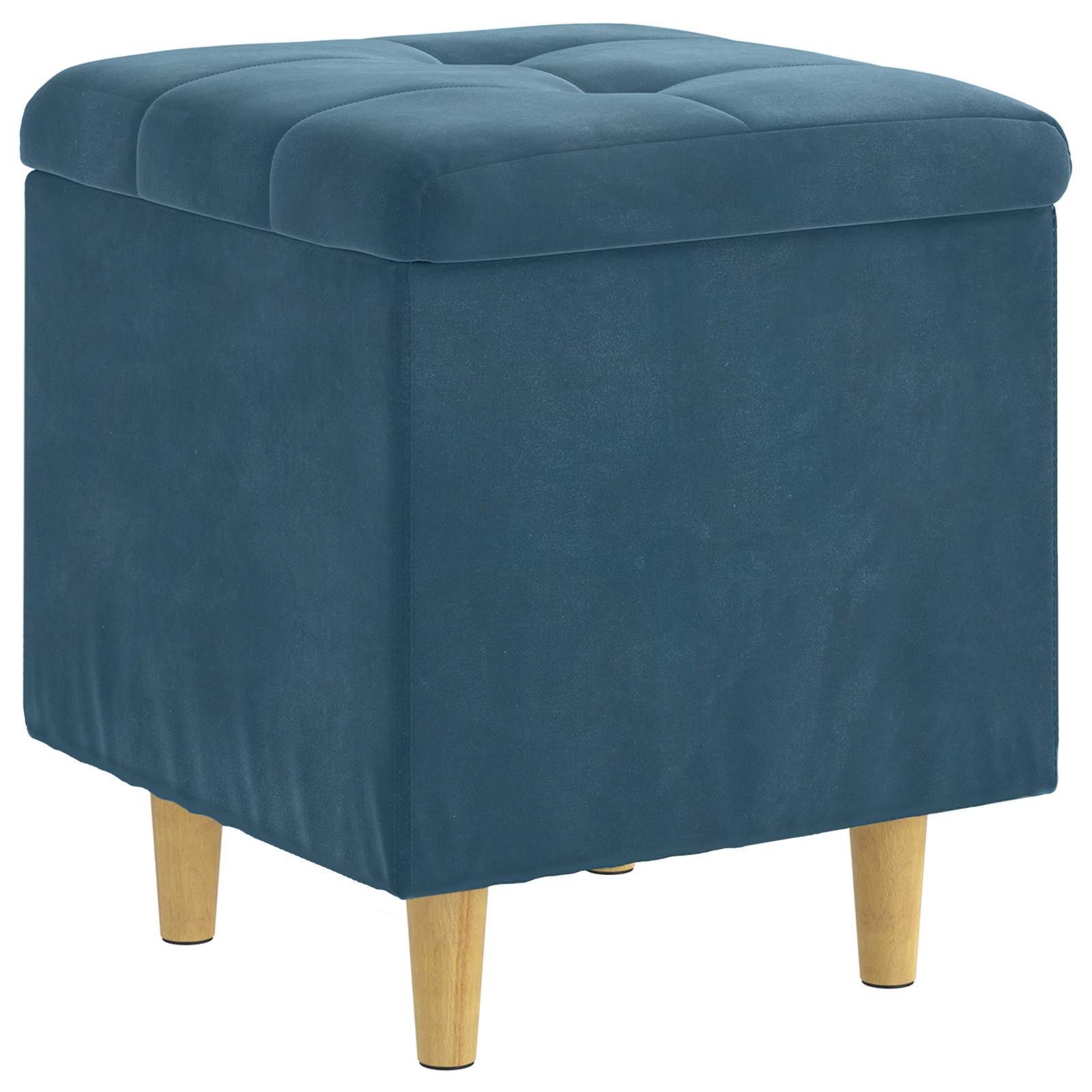 Opslagottoman met kussen Blauw 40 x 40 x 45 cm Fluweel