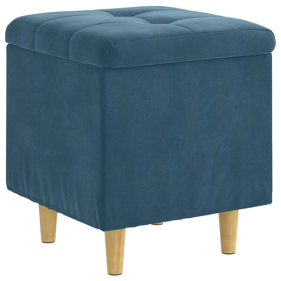 Opslagottoman met kussen Blauw 40 x 40 x 45 cm Fluweel