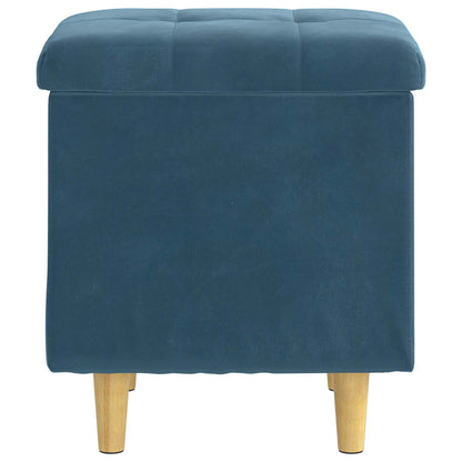 Opslagottoman met kussen Blauw 40 x 40 x 45 cm Fluweel