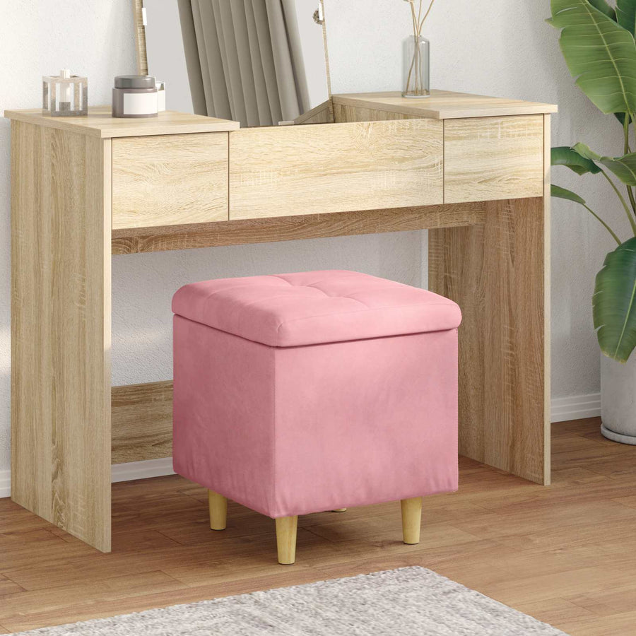 Opslagottoman met kussen Roze 40 x 40 x 45 cm Fluweel