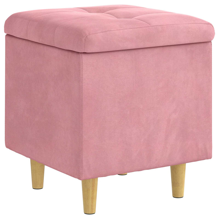 Opslagottoman met kussen Roze 40 x 40 x 45 cm Fluweel