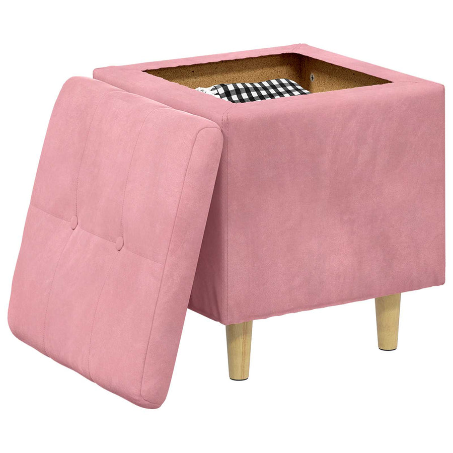 Opslagottoman met kussen Roze 40 x 40 x 45 cm Fluweel