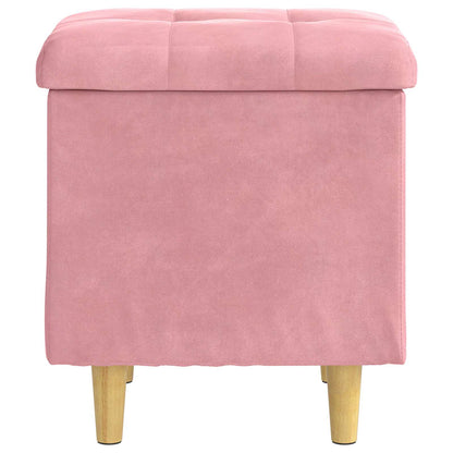 Opslagottoman met kussen Roze 40 x 40 x 45 cm Fluweel