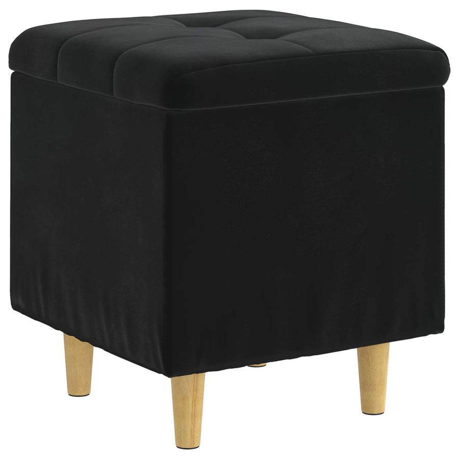 Opslagottoman met kussen Zwart 40 x 40 x 45 cm Fluweel