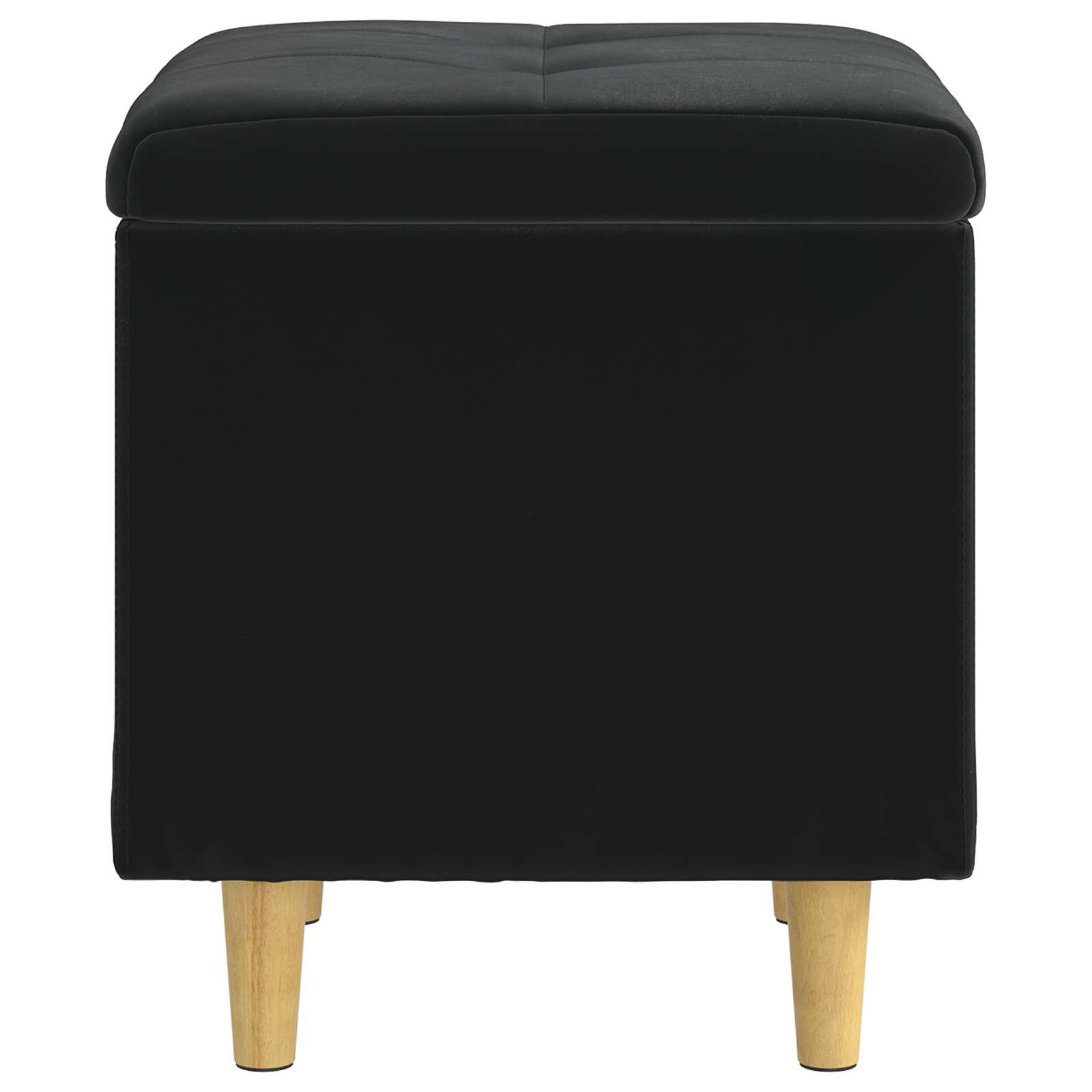 Opslagottoman met kussen Zwart 40 x 40 x 45 cm Fluweel