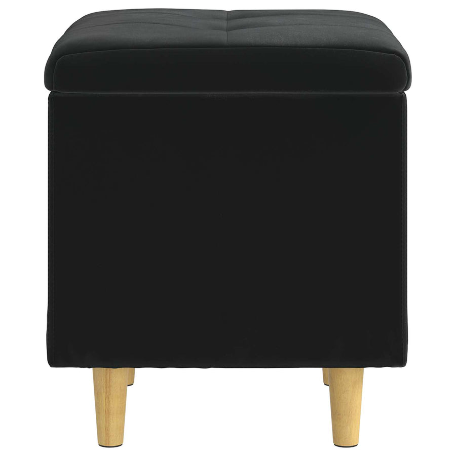Opslagottoman met kussen Zwart 40 x 40 x 45 cm Fluweel