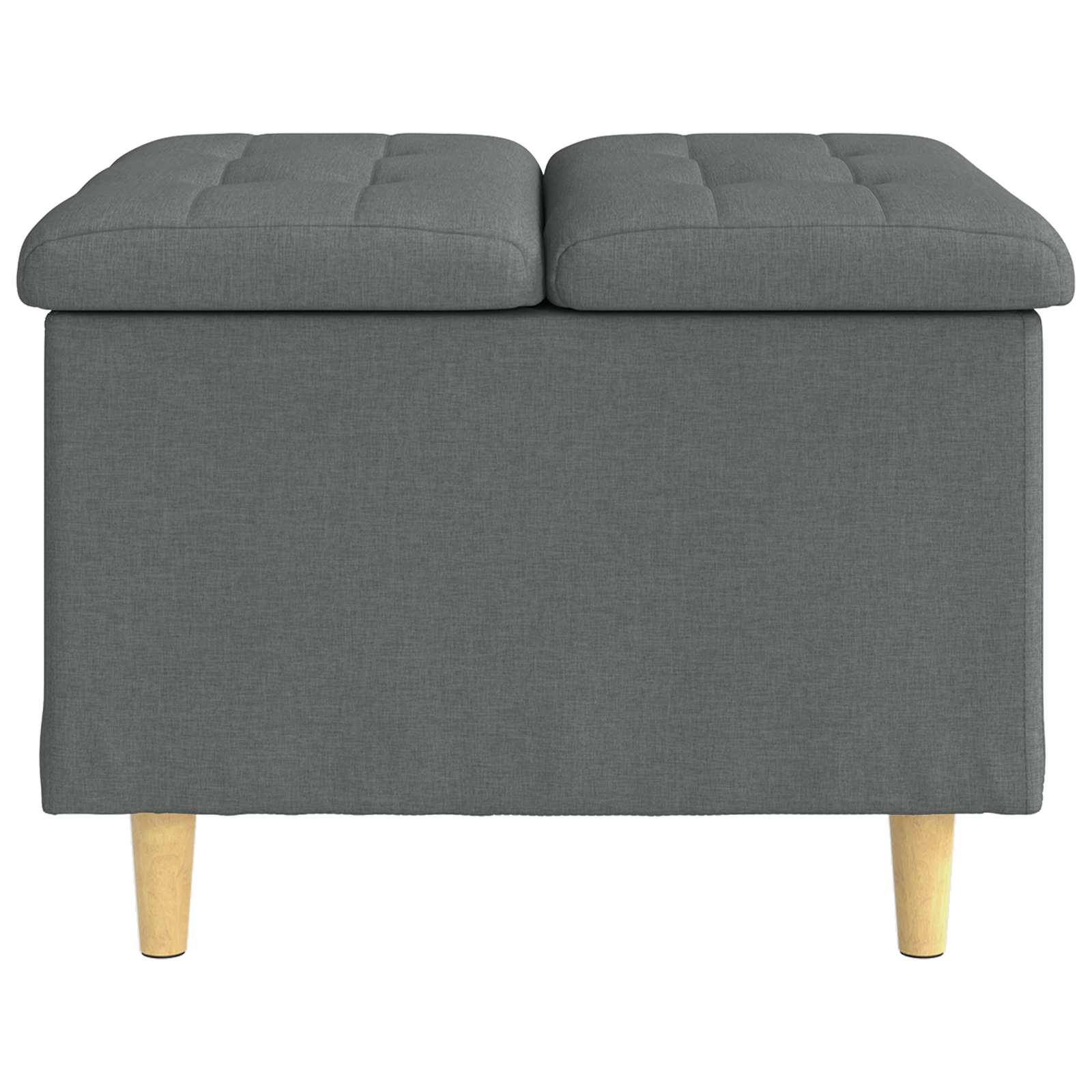 Opslagottoman met kussen Donkergrijs 60 x 60 x 45 cm Stof