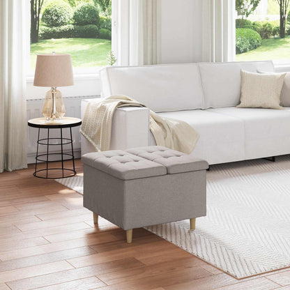 Opslagottoman met kussen Taupe 60 x 60 x 45 cm Stof