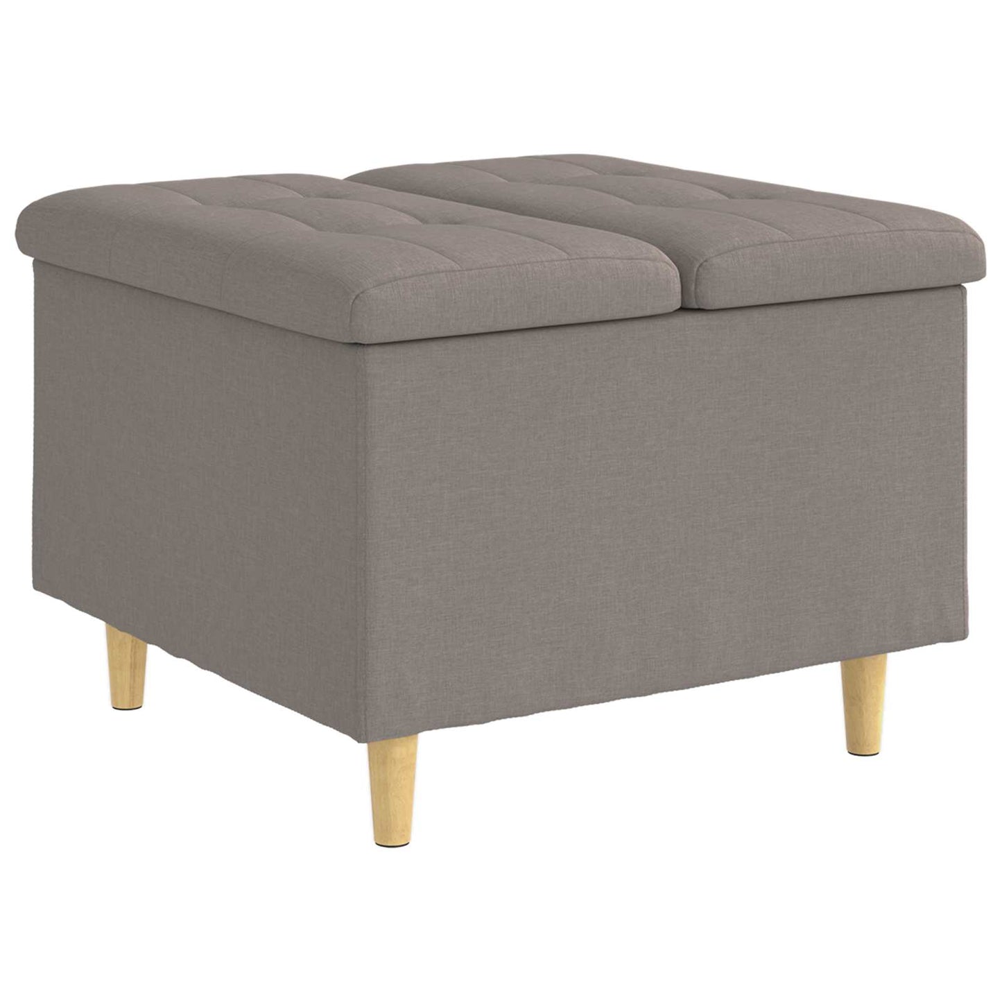 Opslagottoman met kussen Taupe 60 x 60 x 45 cm Stof
