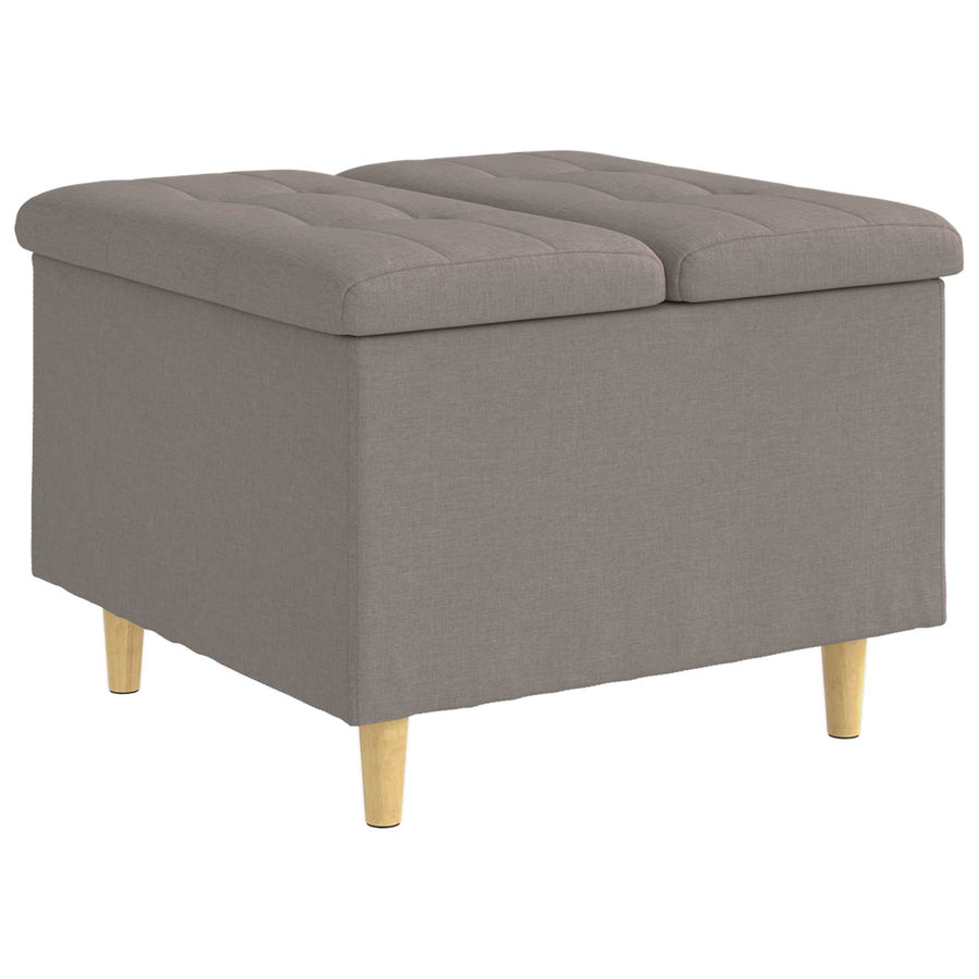 Opslagottoman met kussen Taupe 60 x 60 x 45 cm Stof