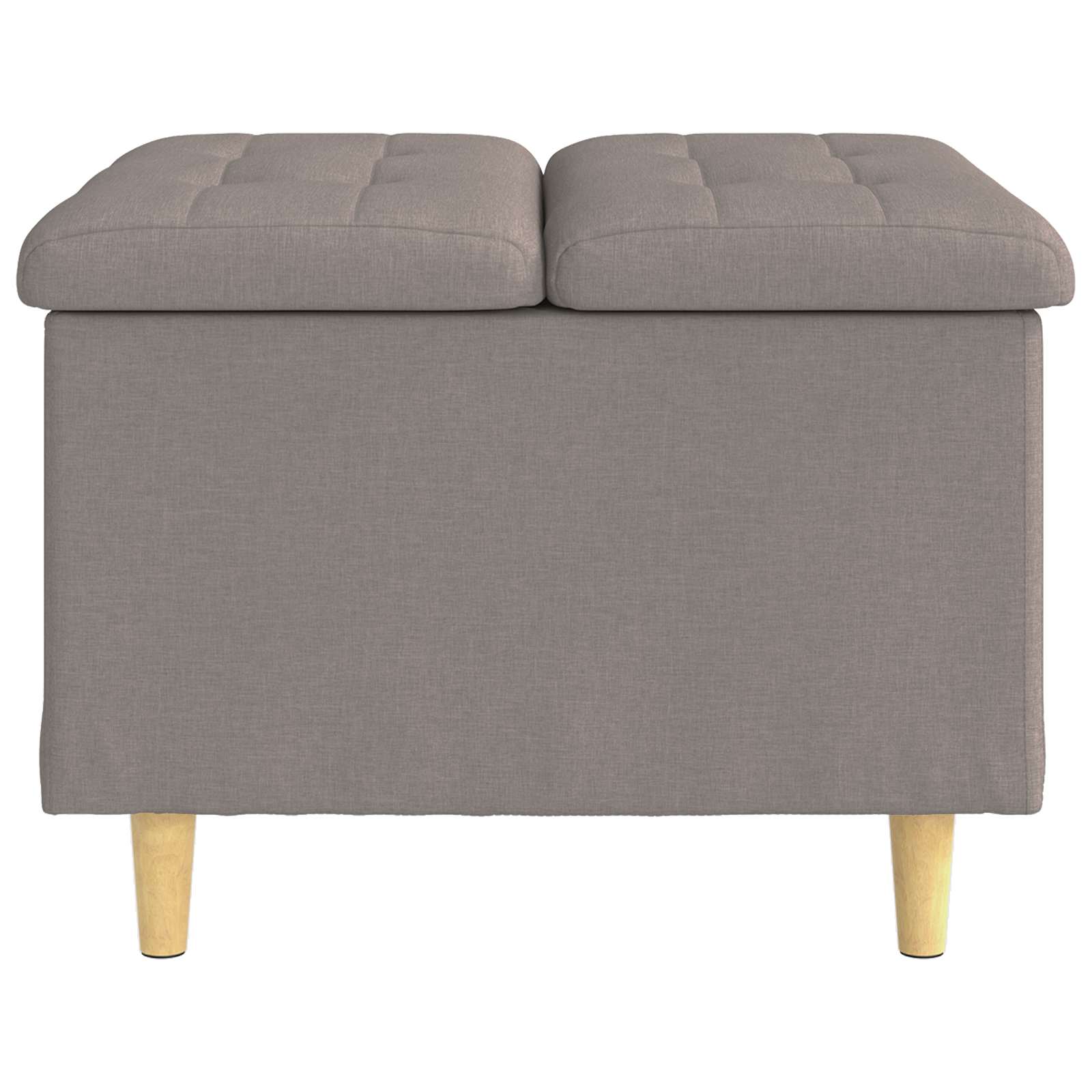 Opslagottoman met kussen Taupe 60 x 60 x 45 cm Stof