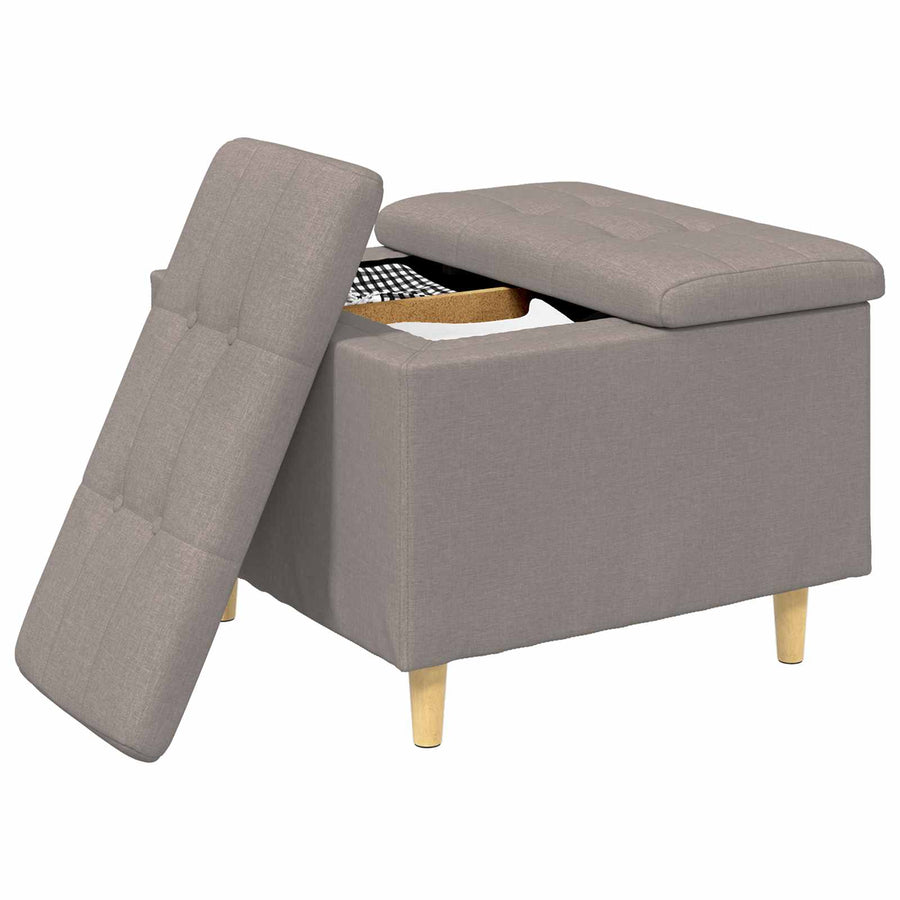 Opslagottoman met kussen Taupe 60 x 60 x 45 cm Stof