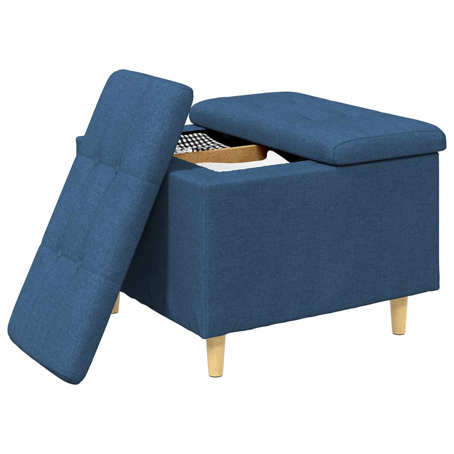 Opslagottoman met kussen Blauw 60 x 60 x 45 cm Stof