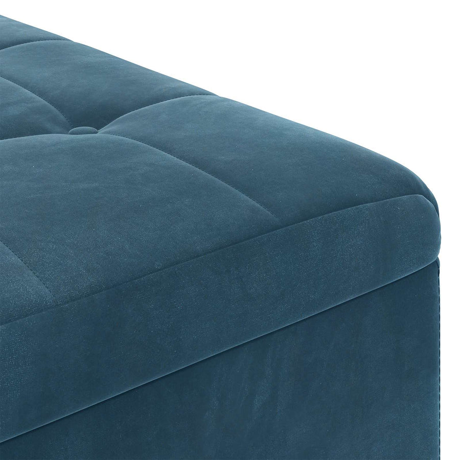 Opslagottoman met kussen Blauw 60 x 60 x 45 cm Fluweel