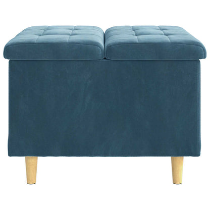 Opslagottoman met kussen Blauw 60 x 60 x 45 cm Fluweel