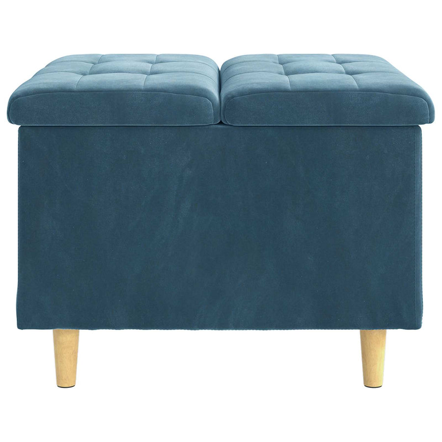 Opslagottoman met kussen Blauw 60 x 60 x 45 cm Fluweel