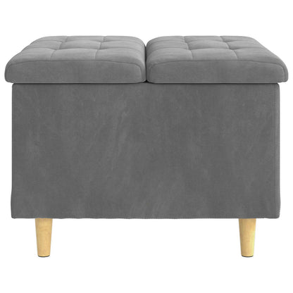 Opslagottoman met kussen Donkergrijs 60 x 60 x 45 cm Fluweel
