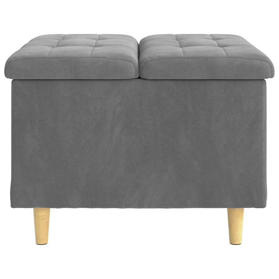 Opslagottoman met kussen Donkergrijs 60 x 60 x 45 cm Fluweel