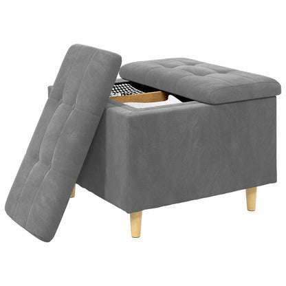 Opslagottoman met kussen Donkergrijs 60 x 60 x 45 cm Fluweel