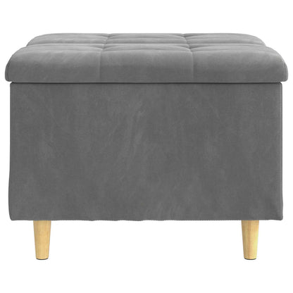 Opslagottoman met kussen Donkergrijs 60 x 60 x 45 cm Fluweel