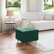 Opberg ottoman 60x60x45 cm donkergroen fluweel