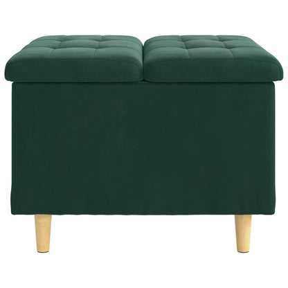 Opslagottoman met kussen Donkergroen 60 x 60 x 45 cm Fluweel
