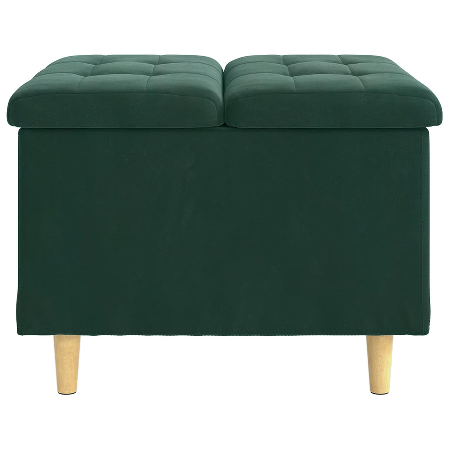 Opslagottoman met kussen Donkergroen 60 x 60 x 45 cm Fluweel
