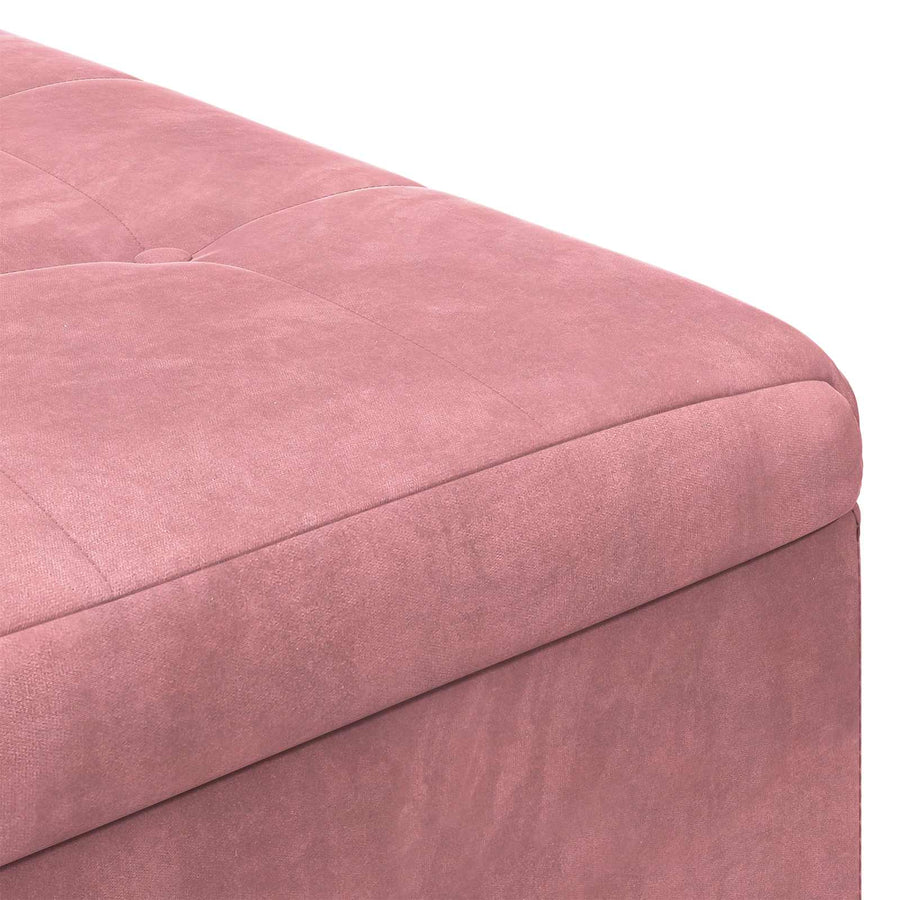 Opslagottoman met kussen Roze 60 x 60 x 45 cm Fluweel