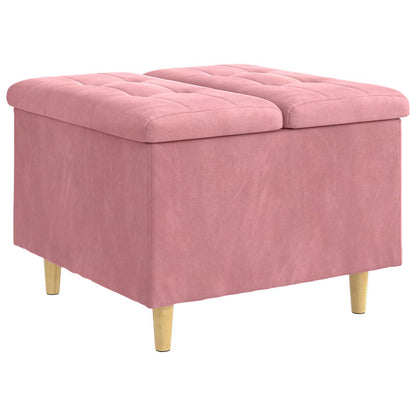 Opslagottoman met kussen Roze 60 x 60 x 45 cm Fluweel