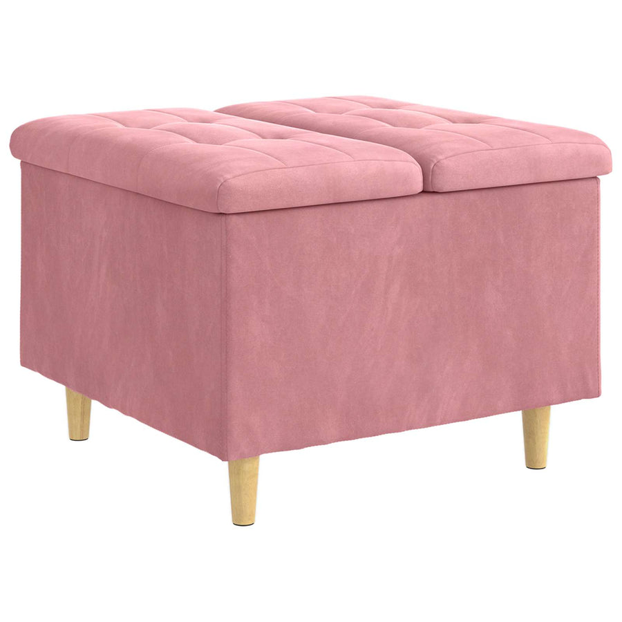 Opslagottoman met kussen Roze 60 x 60 x 45 cm Fluweel