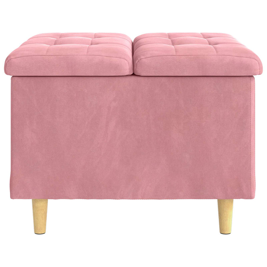 Opslagottoman met kussen Roze 60 x 60 x 45 cm Fluweel