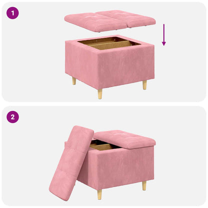 Opslagottoman met kussen Roze 60 x 60 x 45 cm Fluweel