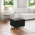 Storage ottoman with cushion Black 60 x 60 x 45 cm Velvet