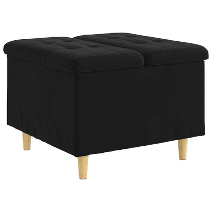 Opslagottoman met kussen Zwart 60 x 60 x 45 cm Fluweel