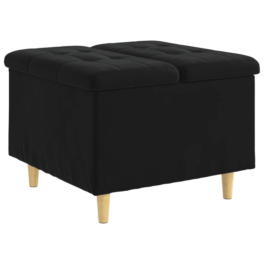 Opslagottoman met kussen Zwart 60 x 60 x 45 cm Fluweel
