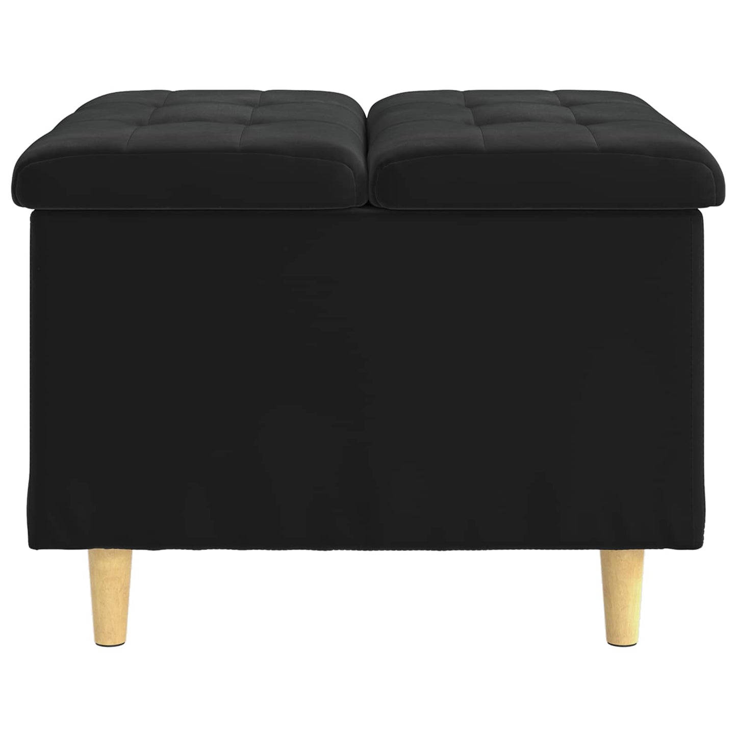 Opslagottoman met kussen Zwart 60 x 60 x 45 cm Fluweel