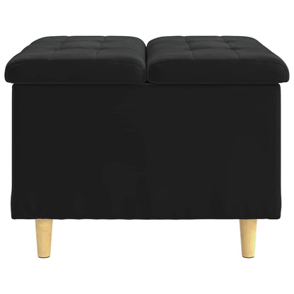 Opslagottoman met kussen Zwart 60 x 60 x 45 cm Fluweel
