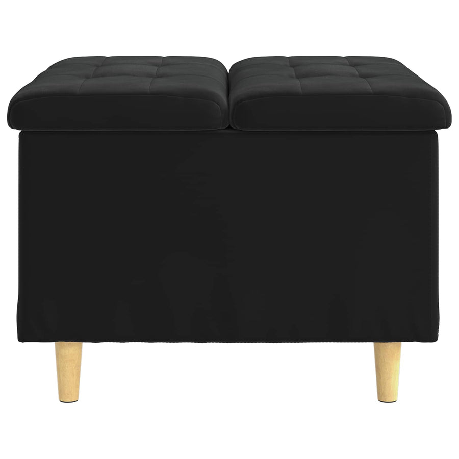 Opslagottoman met kussen Zwart 60 x 60 x 45 cm Fluweel