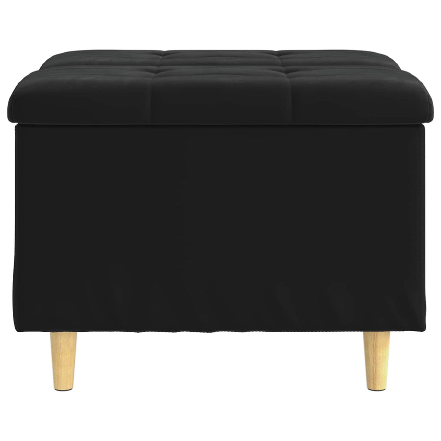 Opslagottoman met kussen Zwart 60 x 60 x 45 cm Fluweel