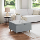 Storage Ottoman with Cushion Light Grey 80 x 80 x 45 cm Fabric